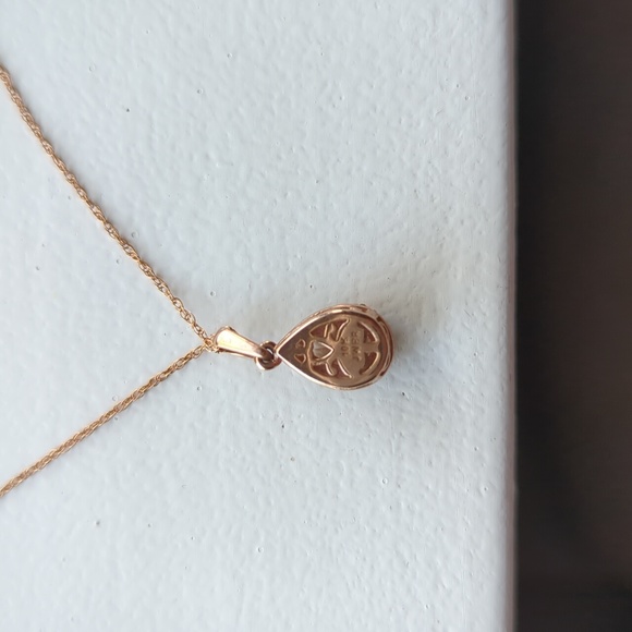 Rose Gold Tear Drop Necklace - Picture 4 of 7